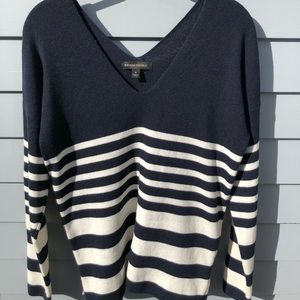 Banana Republic navy blue & white striped sweater